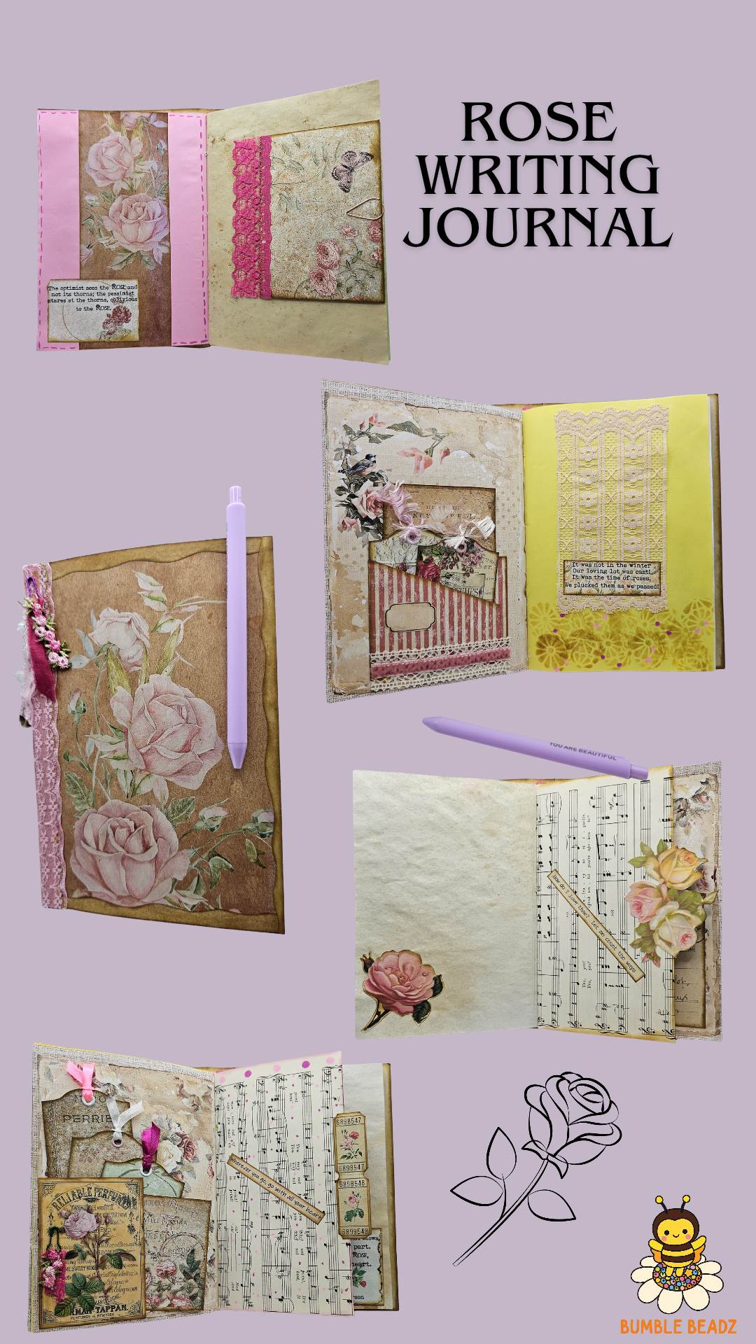 🐝Hand Made Writing Journals🐝